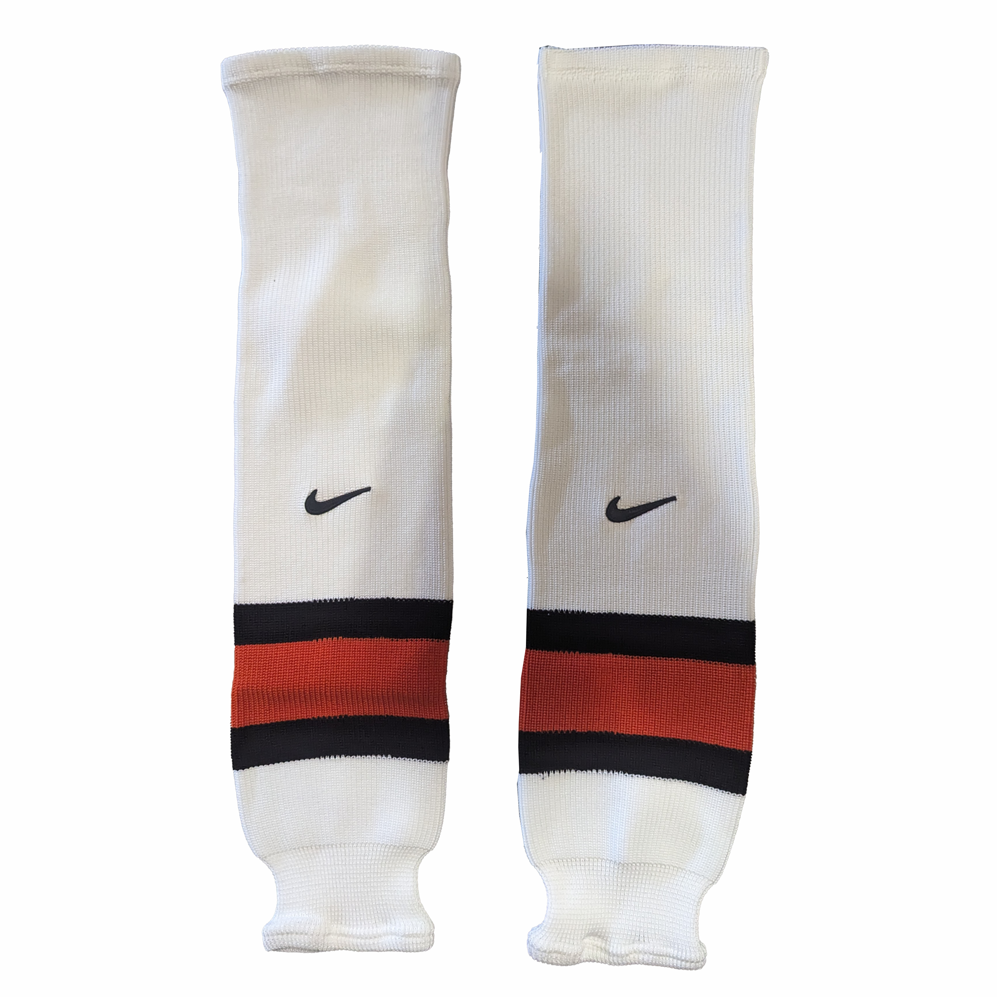 Nike - Nouvelles chaussettes de hockey en tricot (blanc/noir/orange)